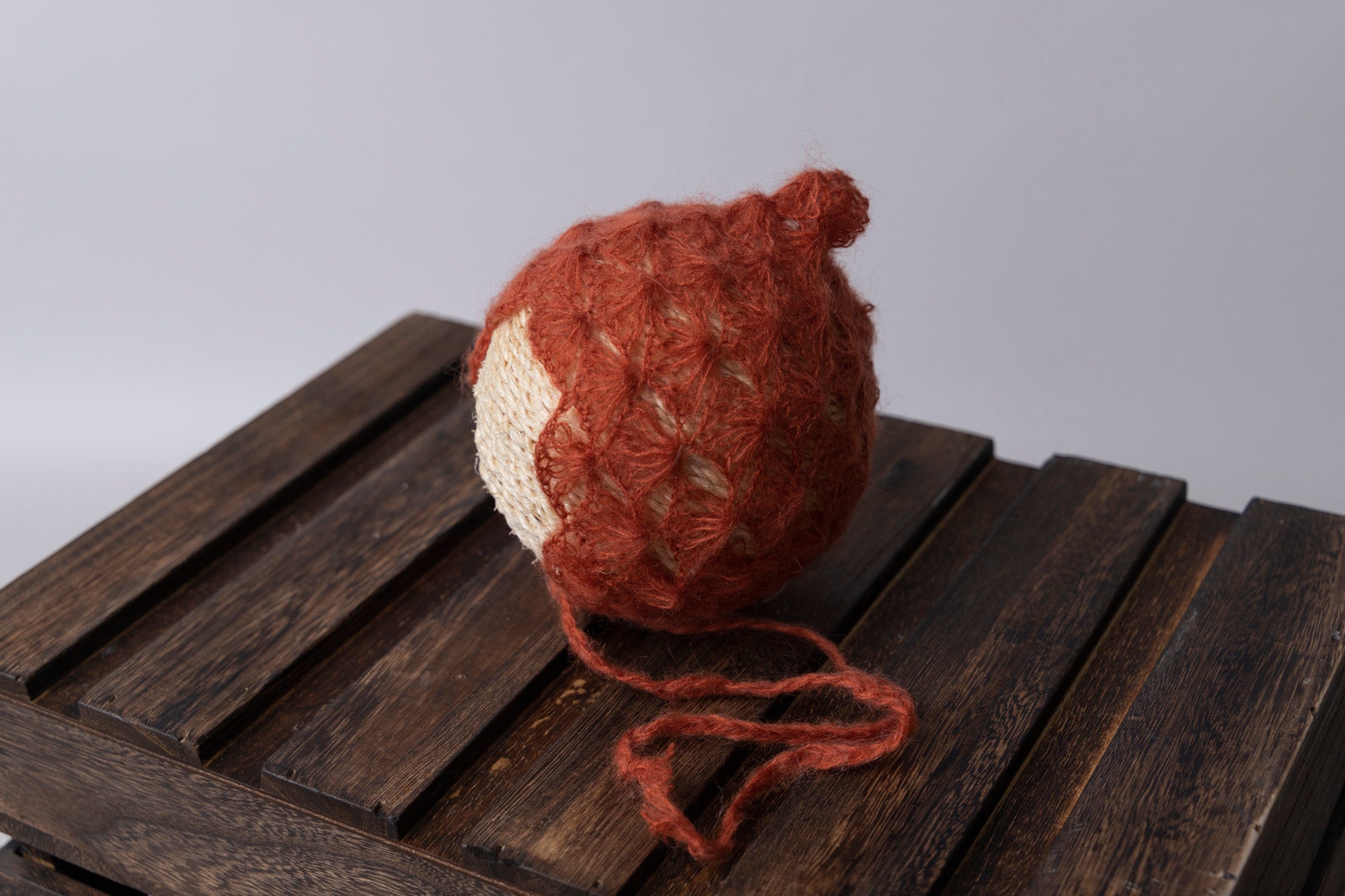 Ornate Pointy Mohair Bonnet - Vermeil