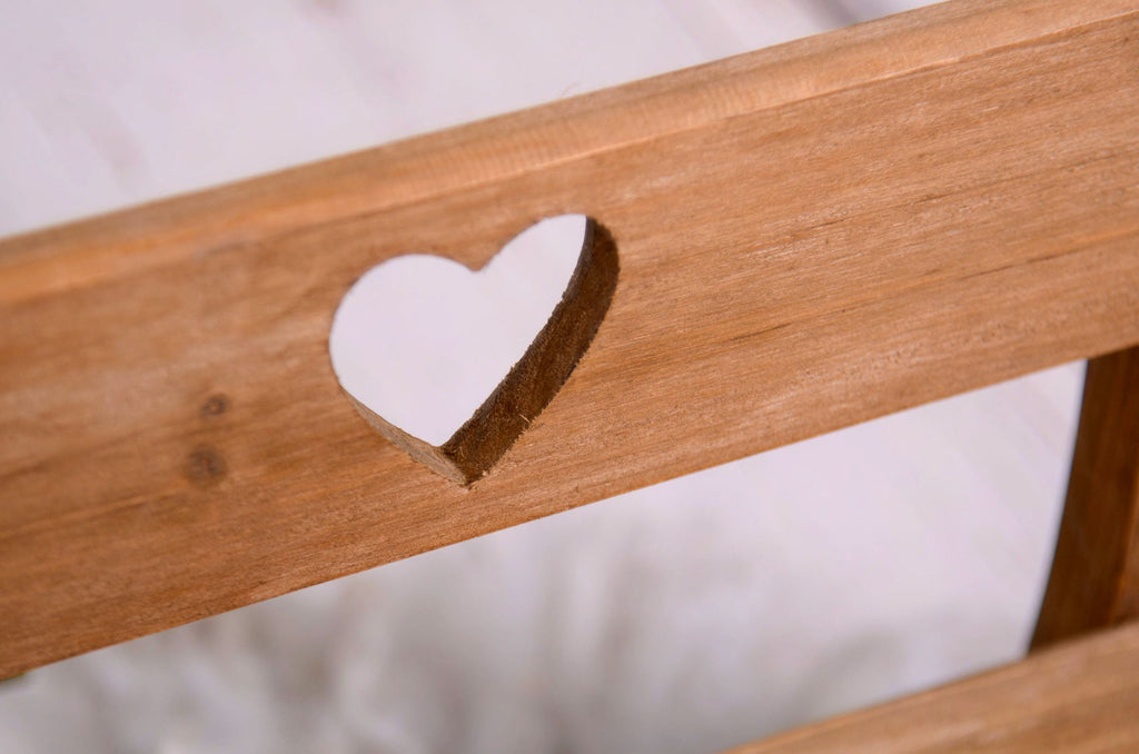 Park Bench - Heart Center - Brown