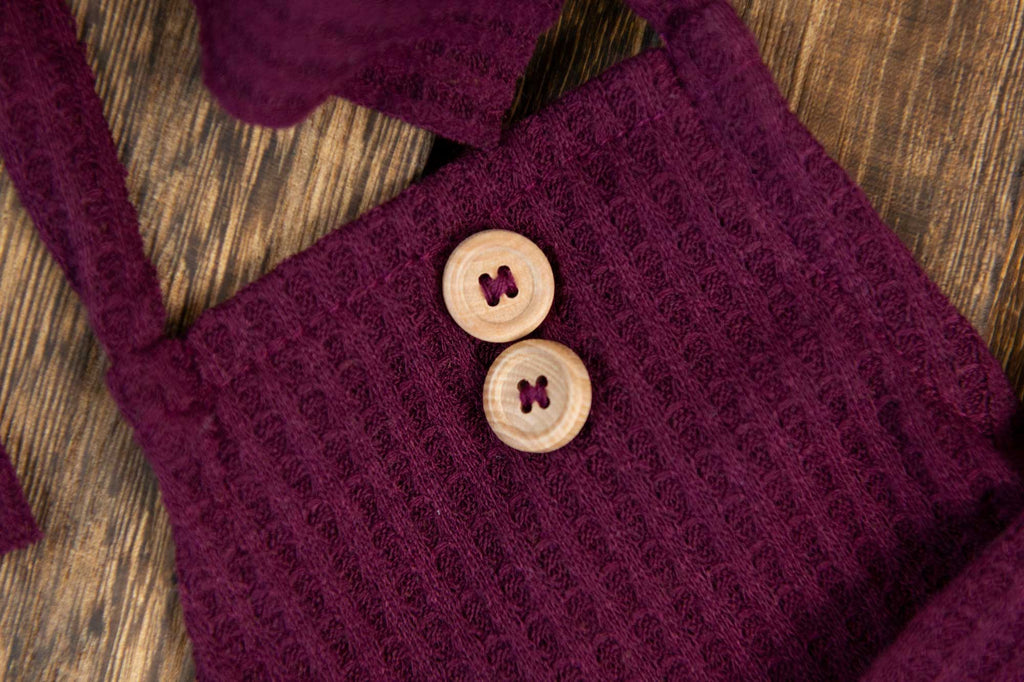 Stitch Romper - Perforated - Burgundy