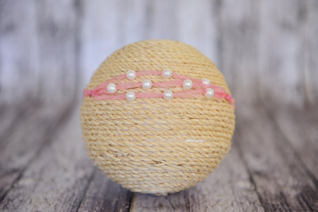 Beaded Ribbon Headband - Pink