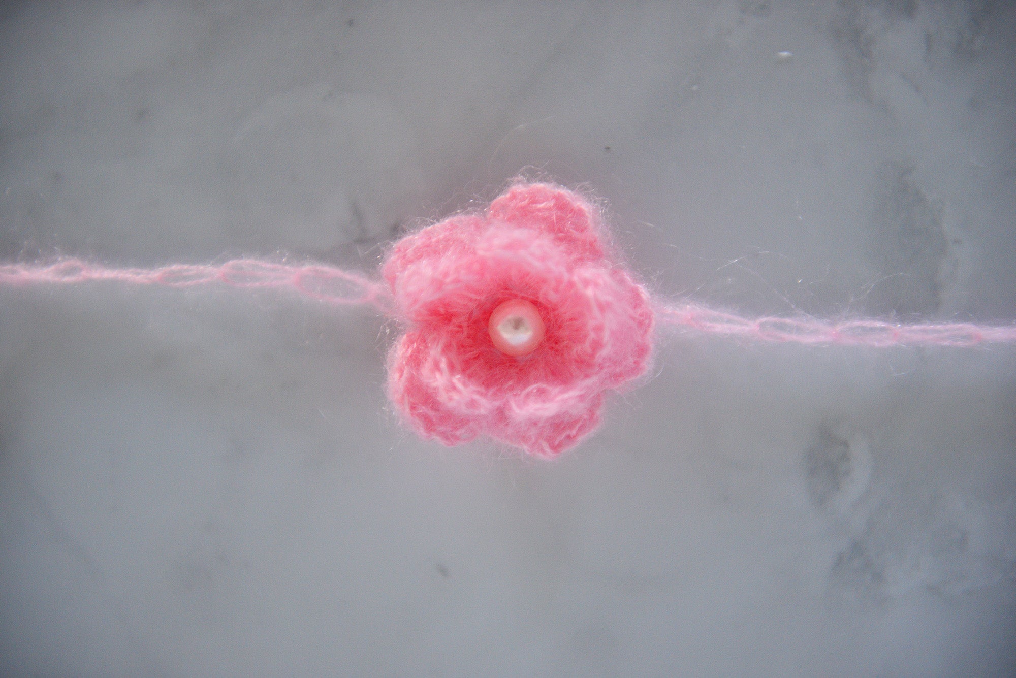 Mohair Flower Headband - Pink