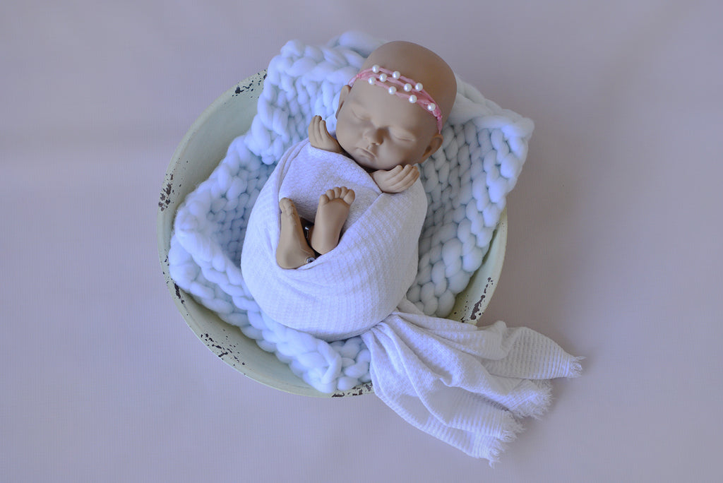 Beaded Ribbon Headband - Pink