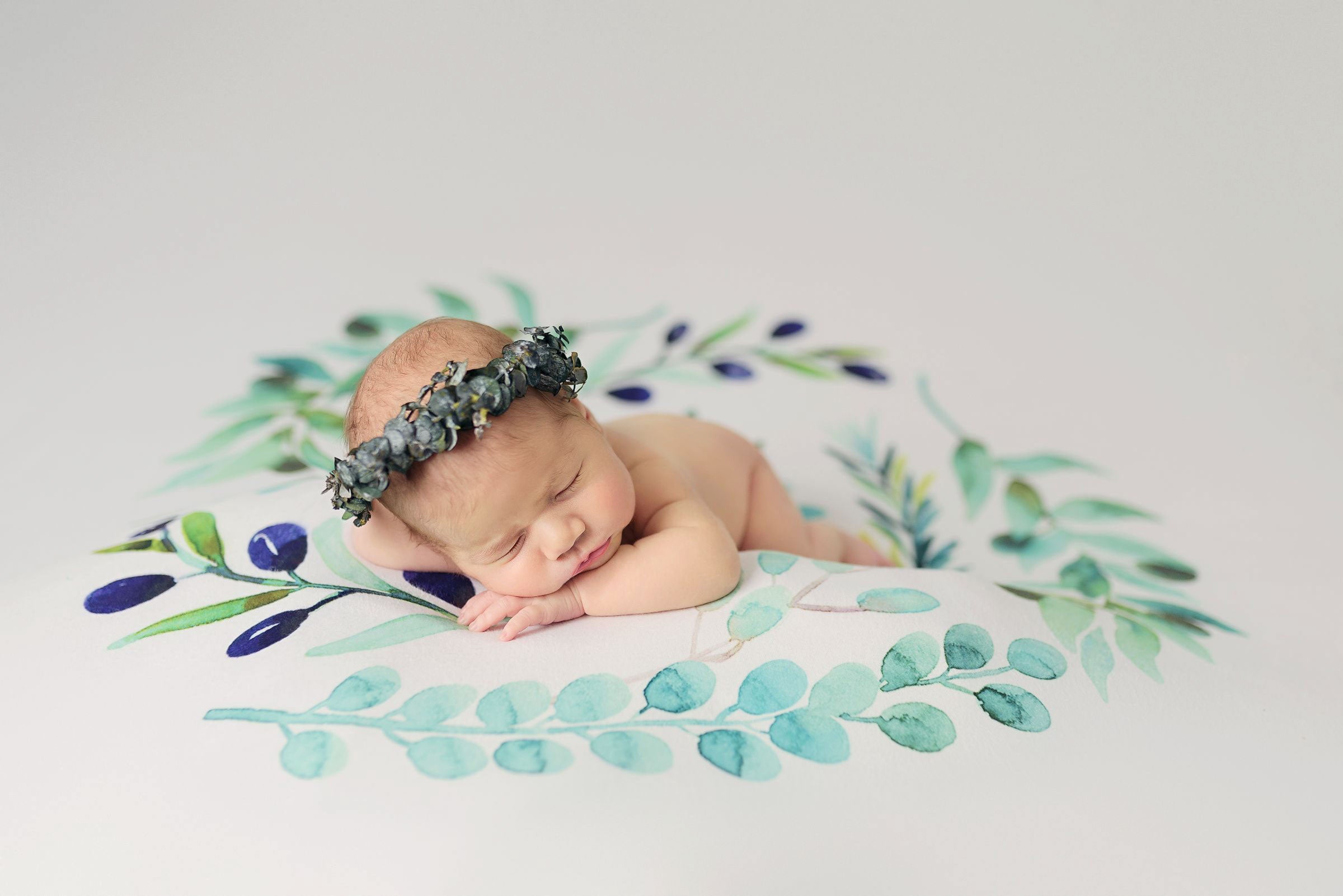 Printed Fabric - Olive Branches