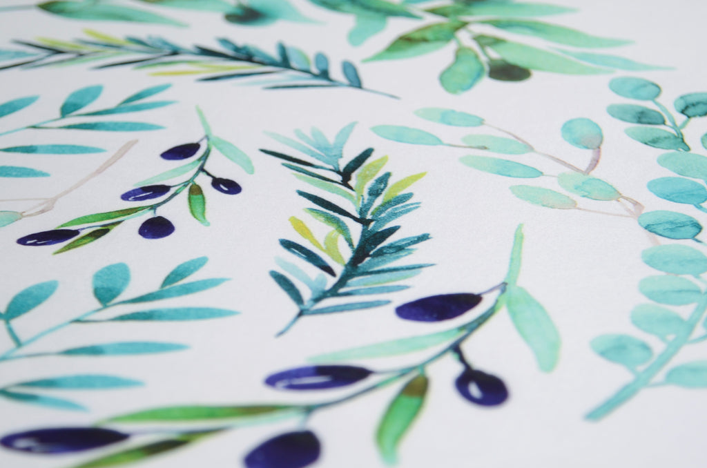 Printed Fabric - Olive Branches