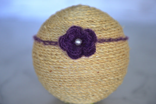 Mohair Flower Headband - Purple