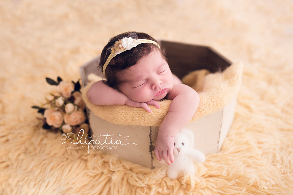 Rustic Bucket - Octogonal - Cream-Newborn Photography Props