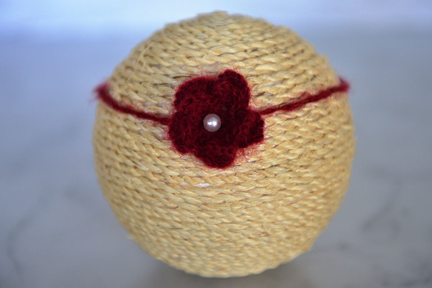 Mohair Flower Headband - Red Wine