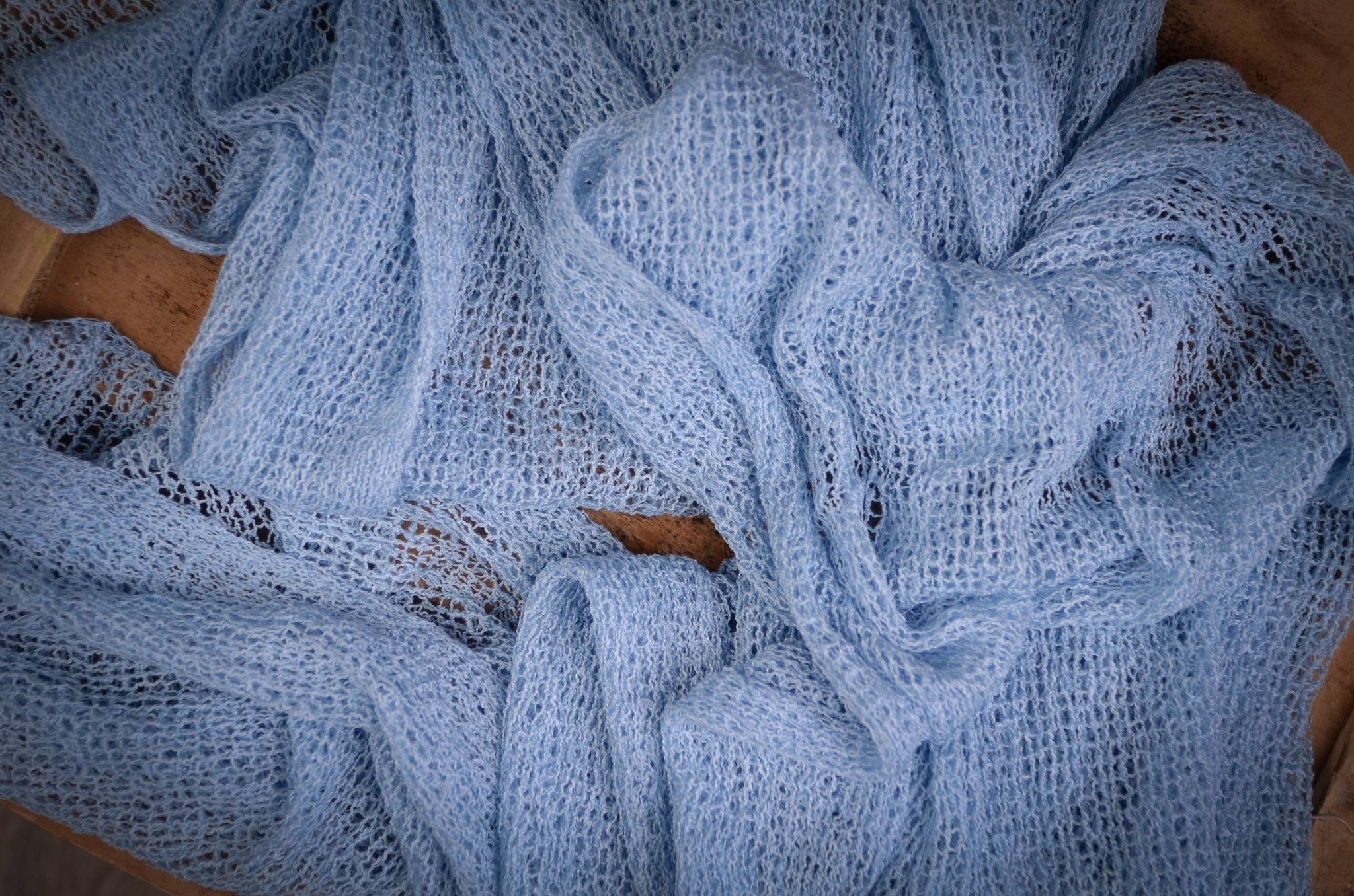 Stretch Knit Baby Wrap - Light Blue-Newborn Photography Props