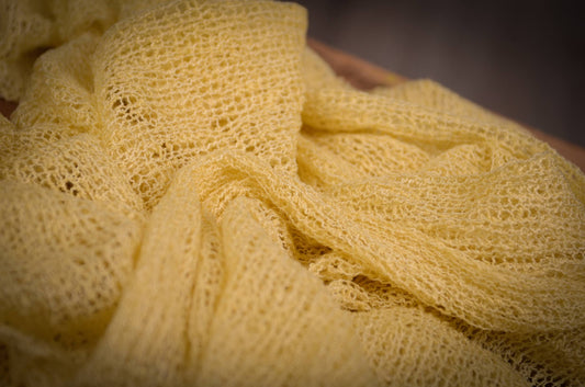 Stretch Knit Baby Wrap - Light Yellow-Newborn Photography Props