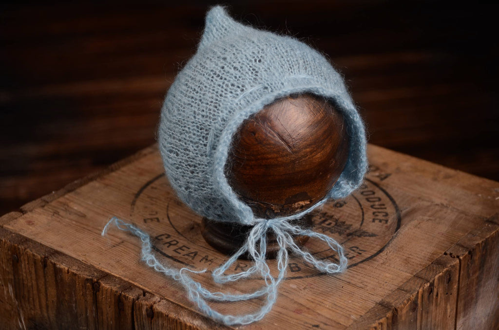 Adjustable Pointy Mohair Bonnet - Cloud-Newborn Photography Props
