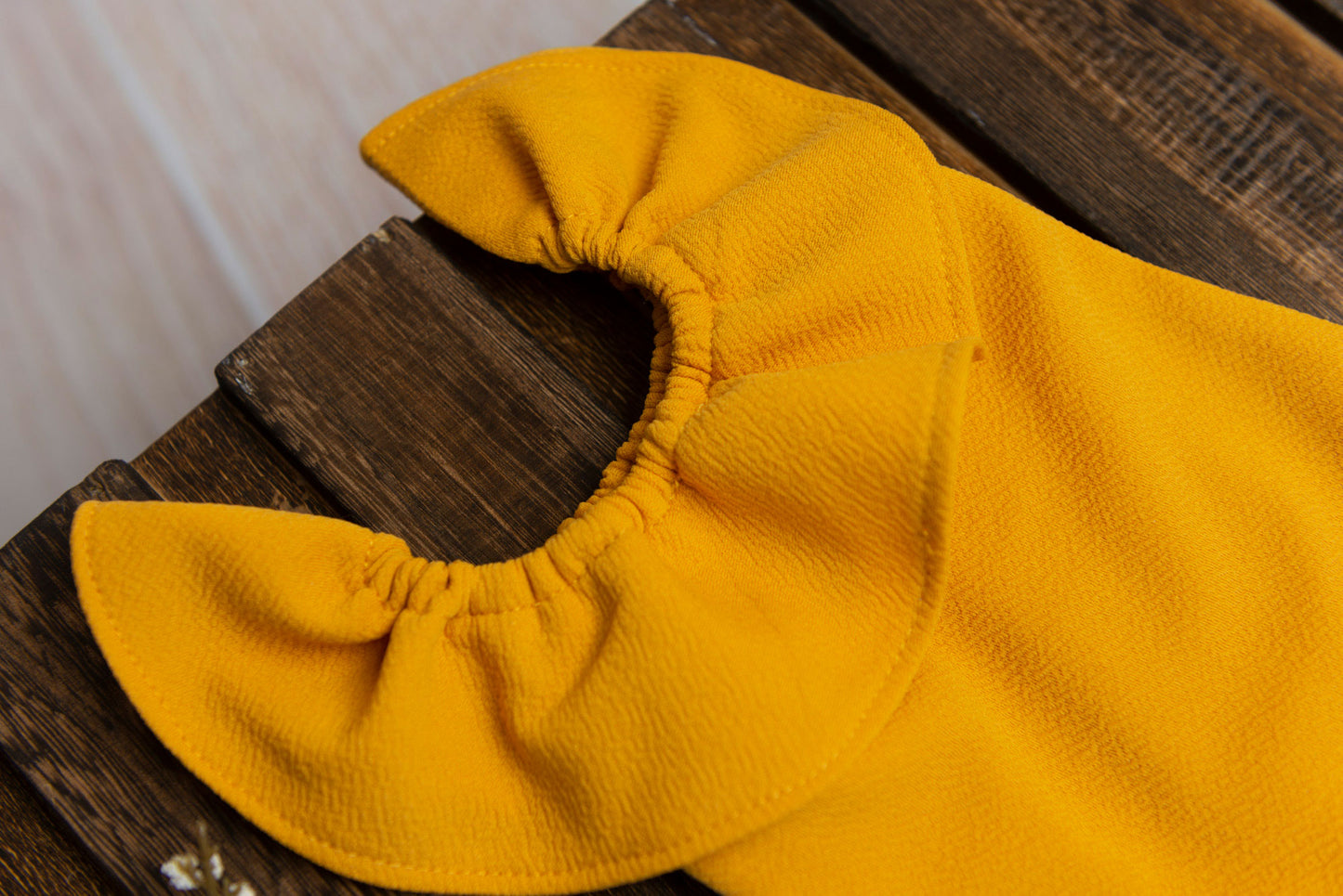 Ruffled Sleeveless Bodysuit - Textured - Mustard