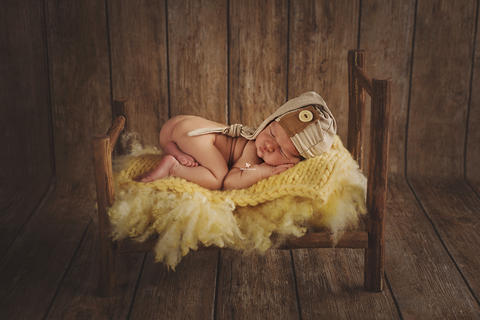 Rustic Bed - Plain Headboard-Newborn Photography Props