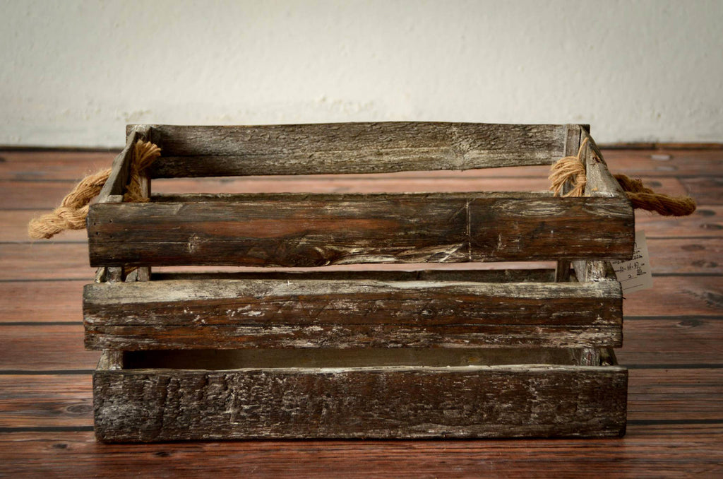Rustic Box - 16in - Rope Handles-Newborn Photography Props