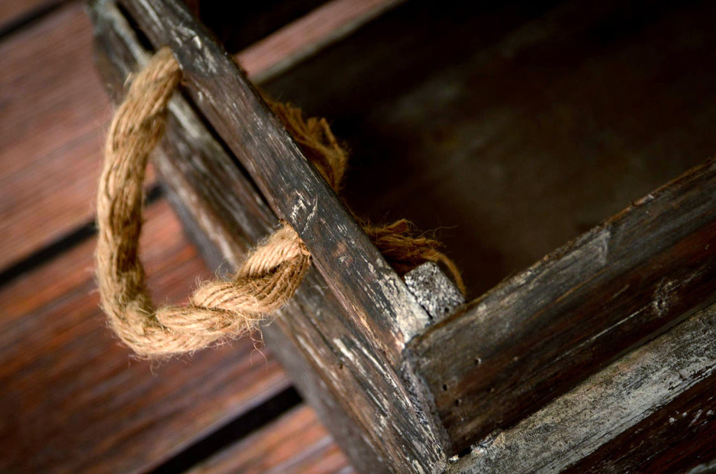 Rustic Box - 16in - Rope Handles-Newborn Photography Props