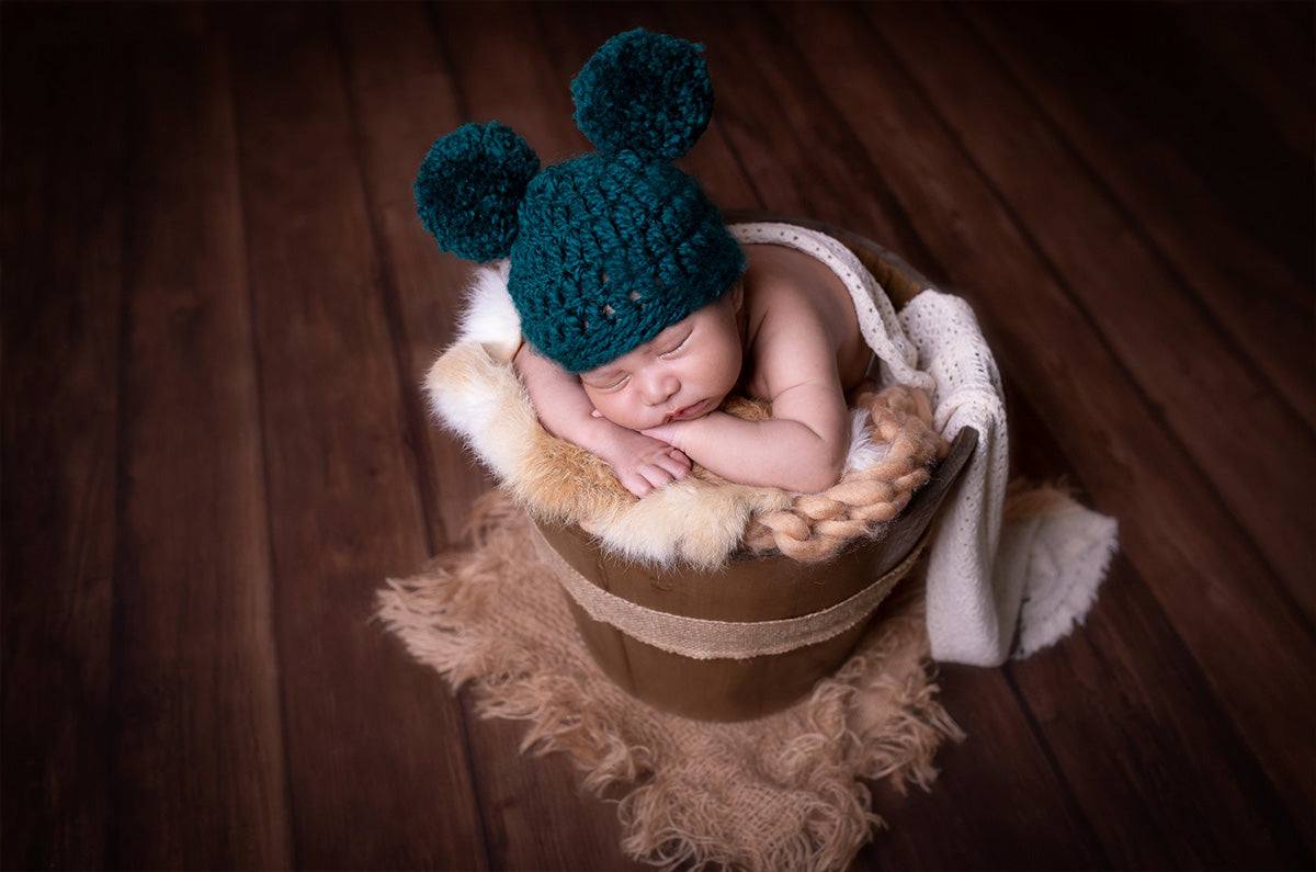 Rustic Bucket - 12in - Brown-Newborn Photography Props