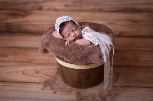 Rustic Bucket - 12in - Brown-Newborn Photography Props