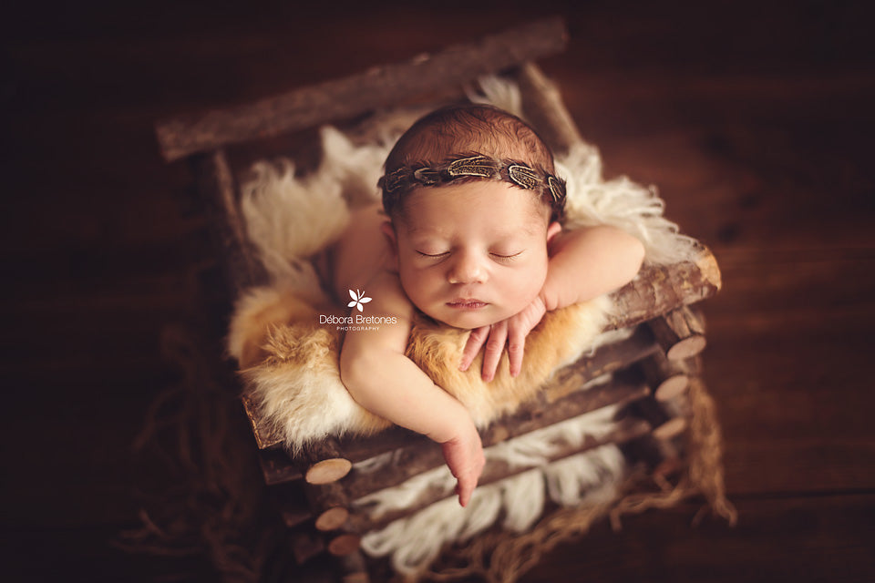 Rustic Log Crate-Newborn Photography Props