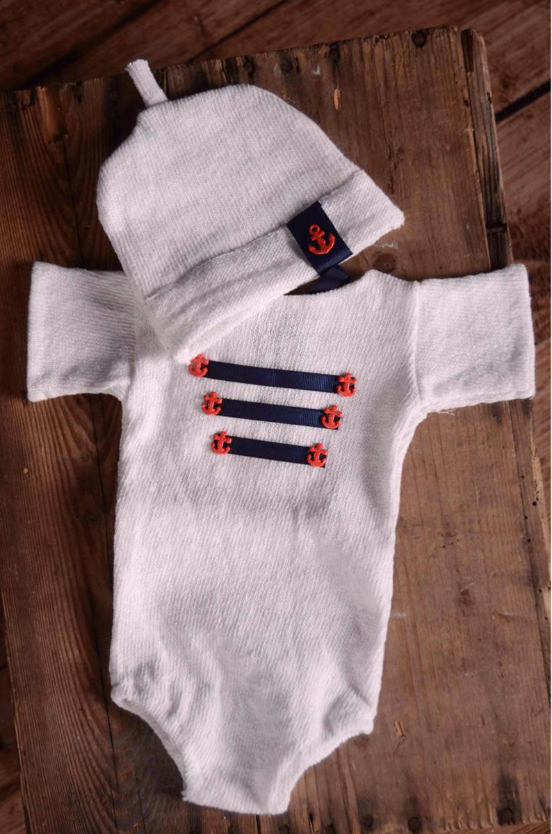 SET Sailor - White-Newborn Photography Props