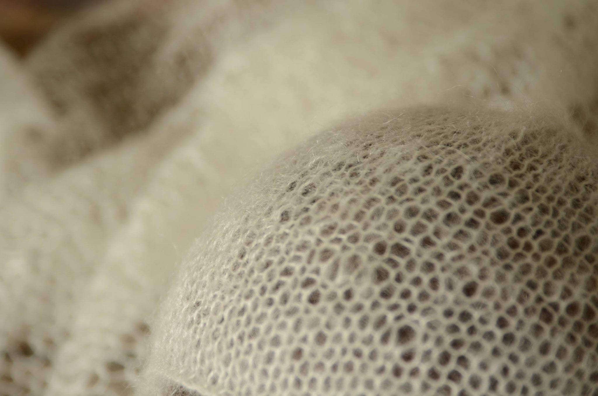 SET Mohair Knit Baby Wrap and Bonnet - Milk White-Newborn Photography Props