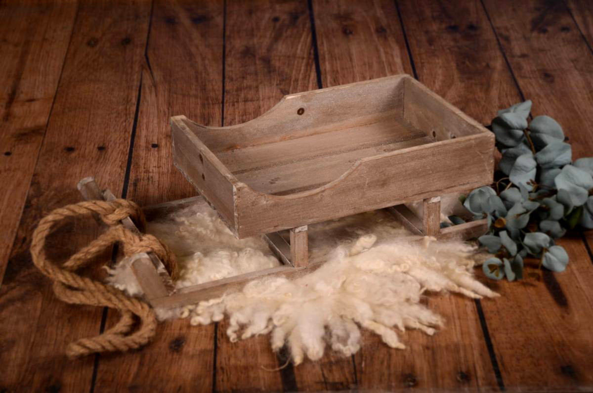 Vintage Wooden Sleigh Newborn and Baby Photography Prop