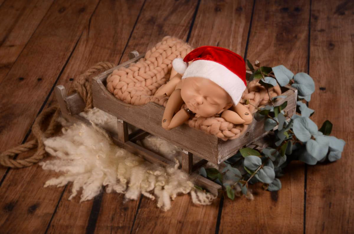 Vintage Wooden Sleigh Newborn and Baby Photography Prop