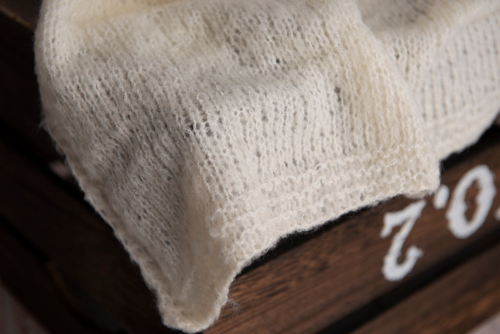 SET Smooth Mohair Bonnet and Wrap - Ivory