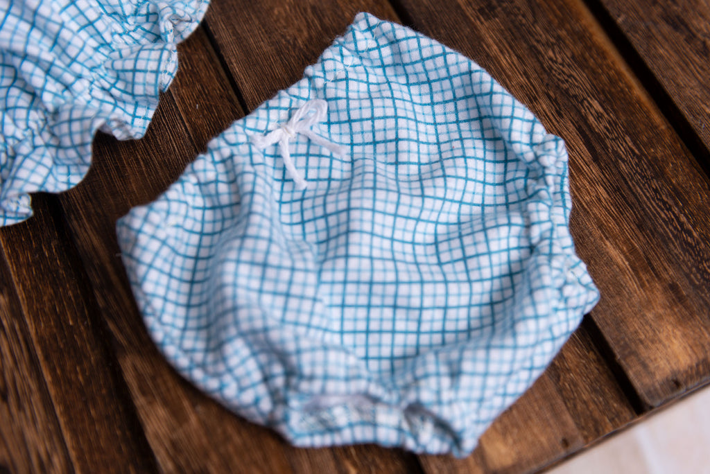 SET Bath/Spa Bloomer and Shower Cap - Blue