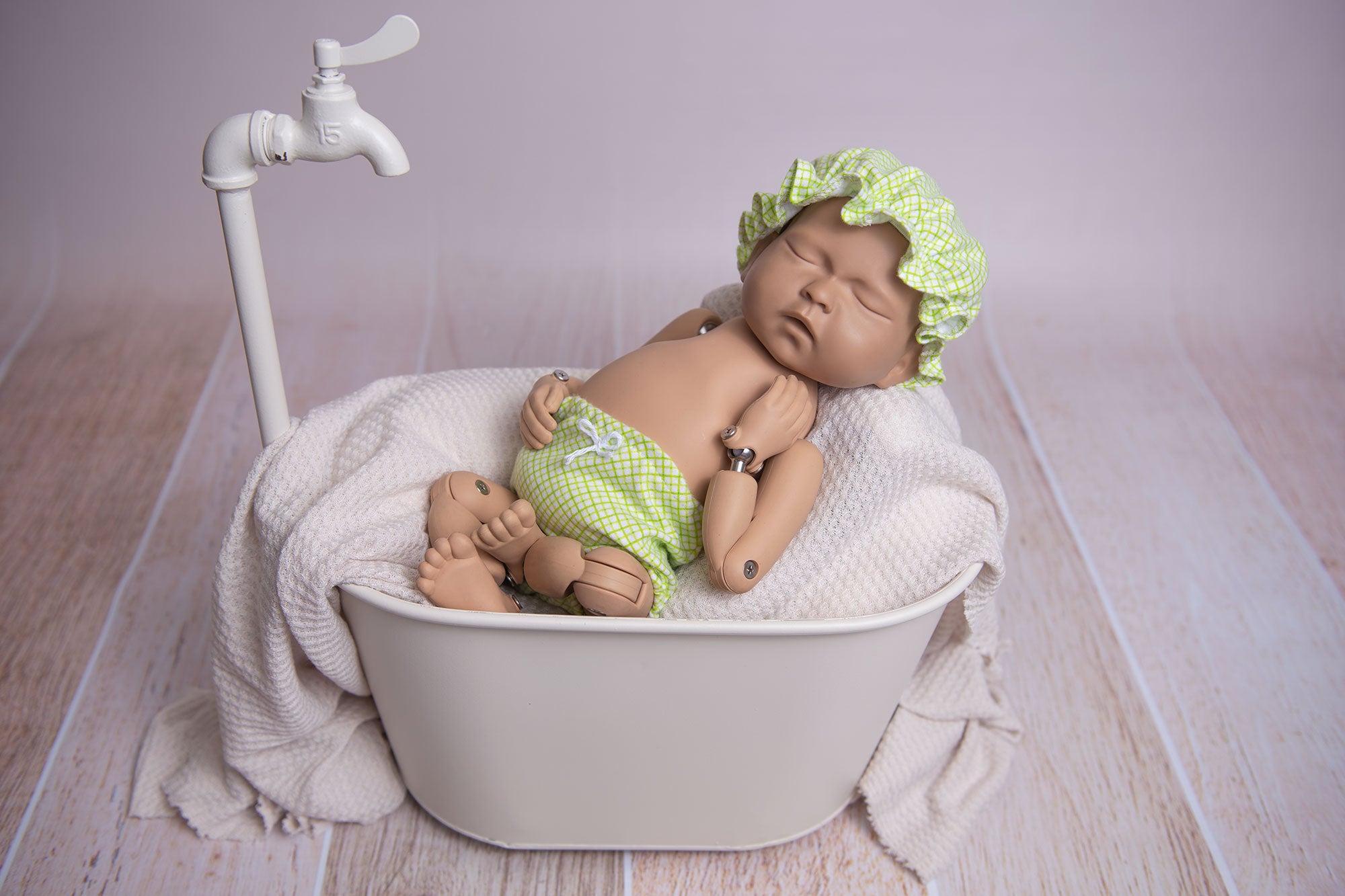 SET Bath/Spa Bloomer and Shower Cap - Green