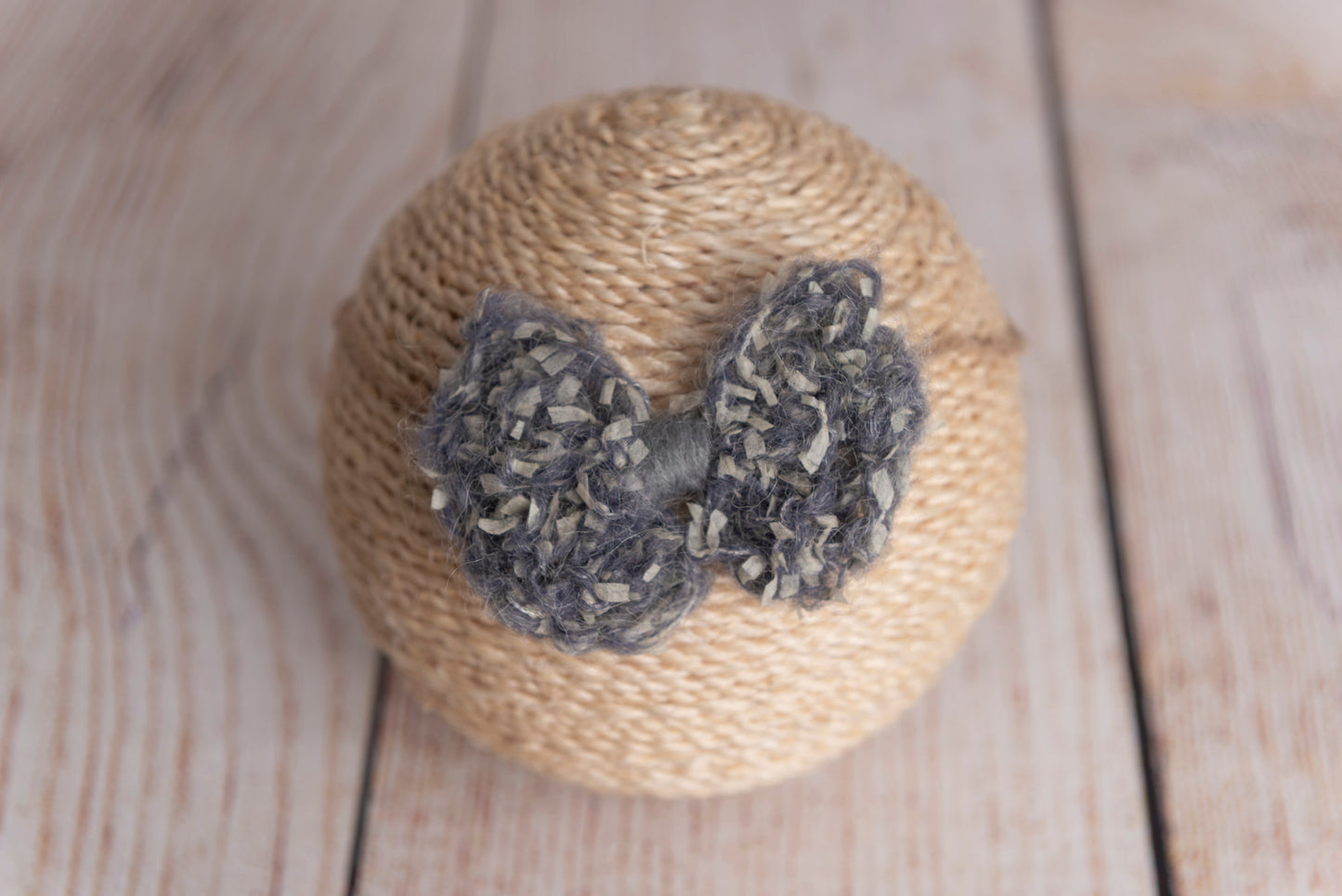 Speckled Mohair Bow Headband - Gray