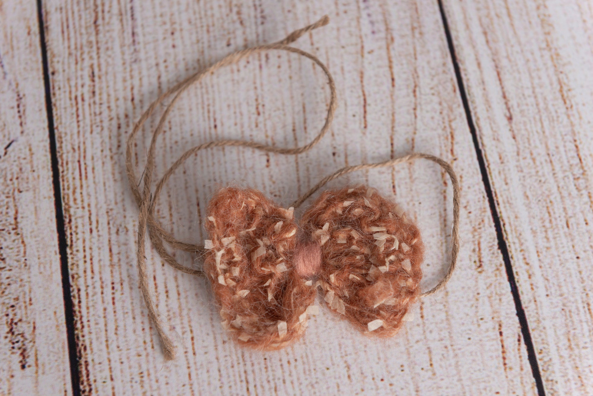 Speckled Mohair Bow Headband - Rust