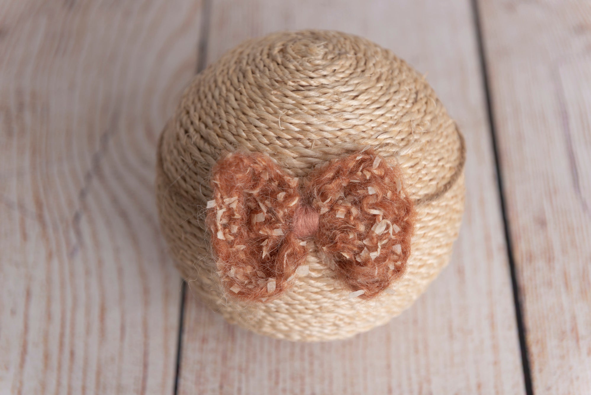 Speckled Mohair Bow Headband - Rust