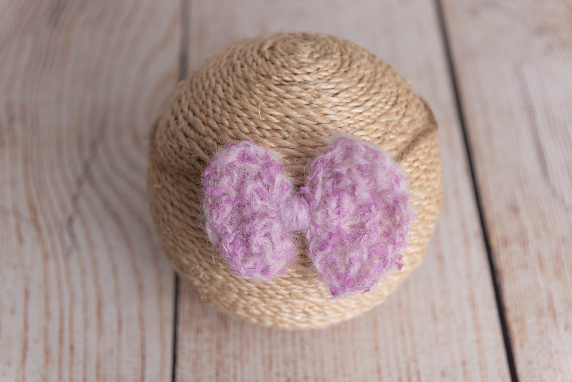 Speckled Mohair Bow Headband - Lilac