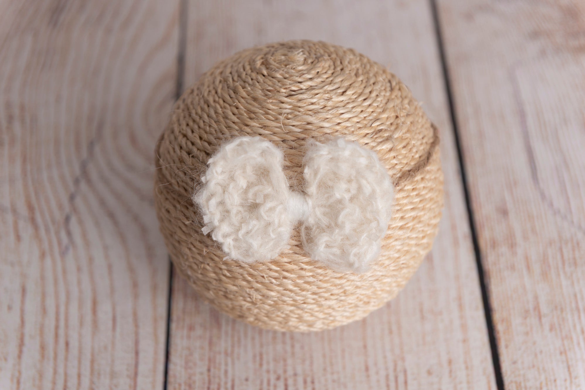 Speckled Mohair Bow Headband - Milk White