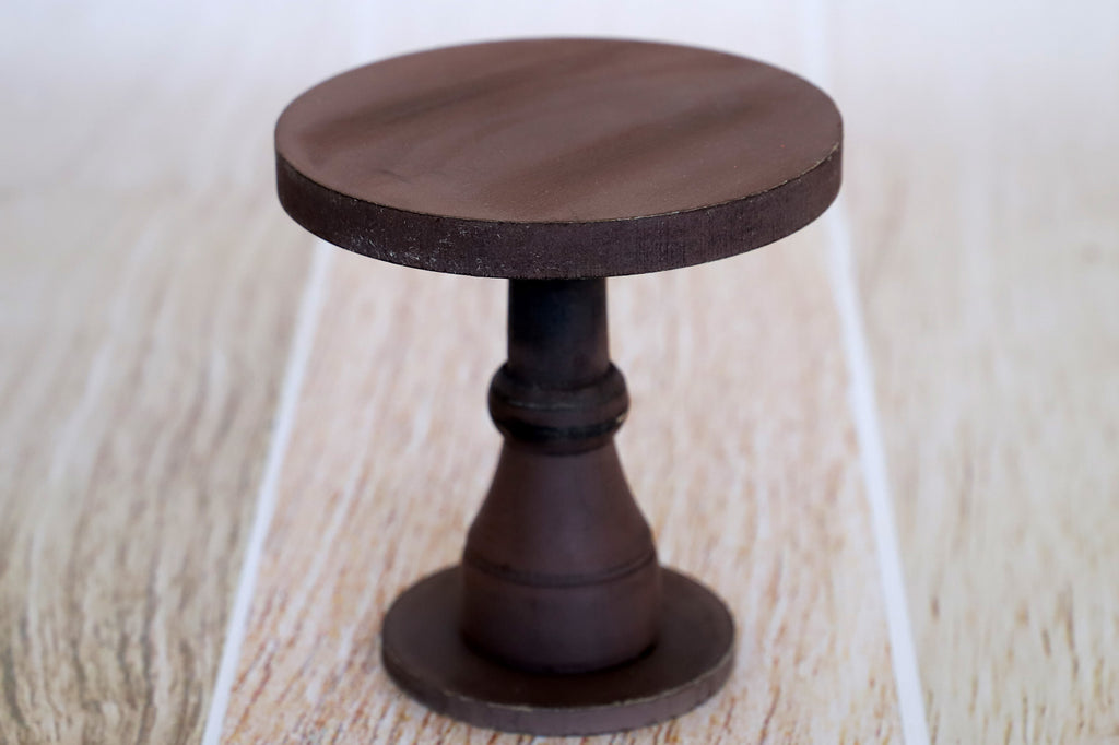 Rustic Cake Stand/Nightstand - 6.5in Tall - Brown