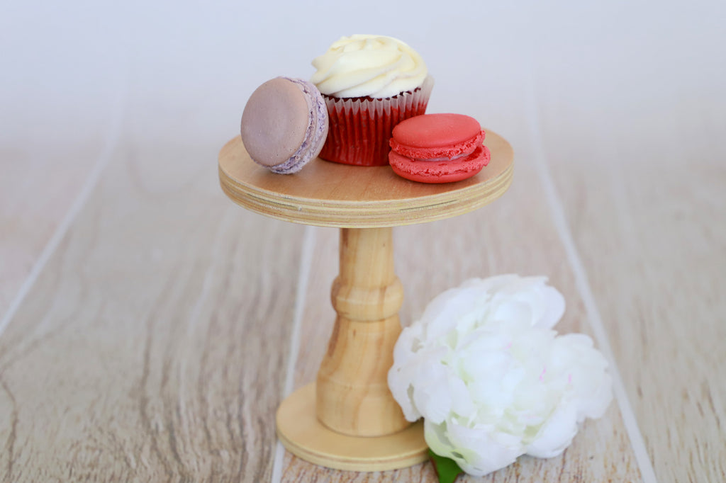 Rustic Cake Stand/Nightstand - 6.5in Tall - Natural