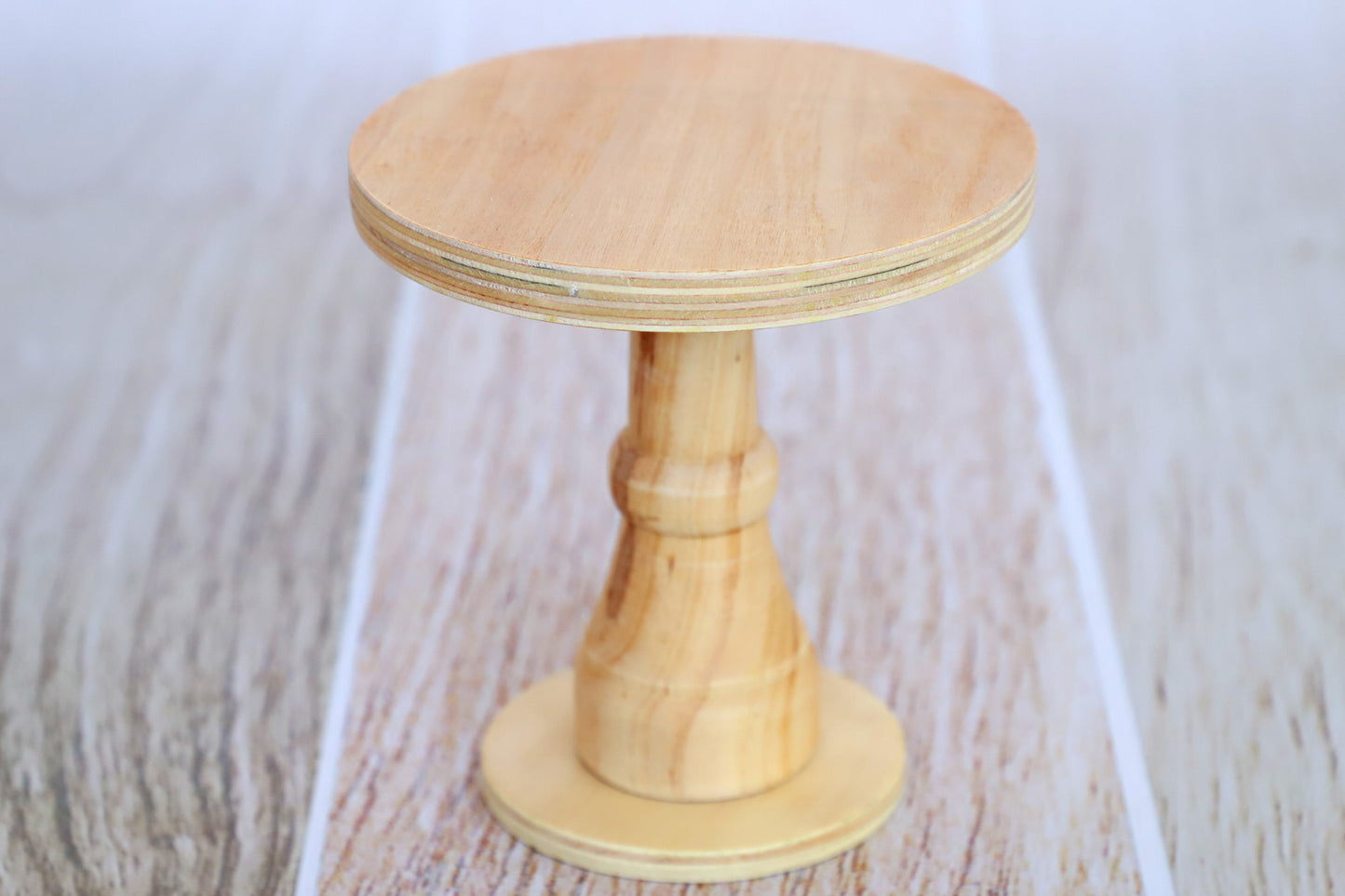 Rustic Cake Stand/Nightstand - 6.5in Tall - Natural