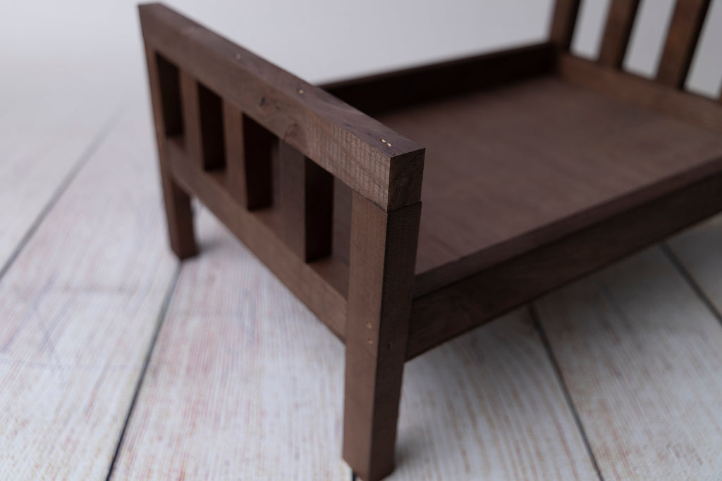 Rustic Bed - Straight Headboard - Brown