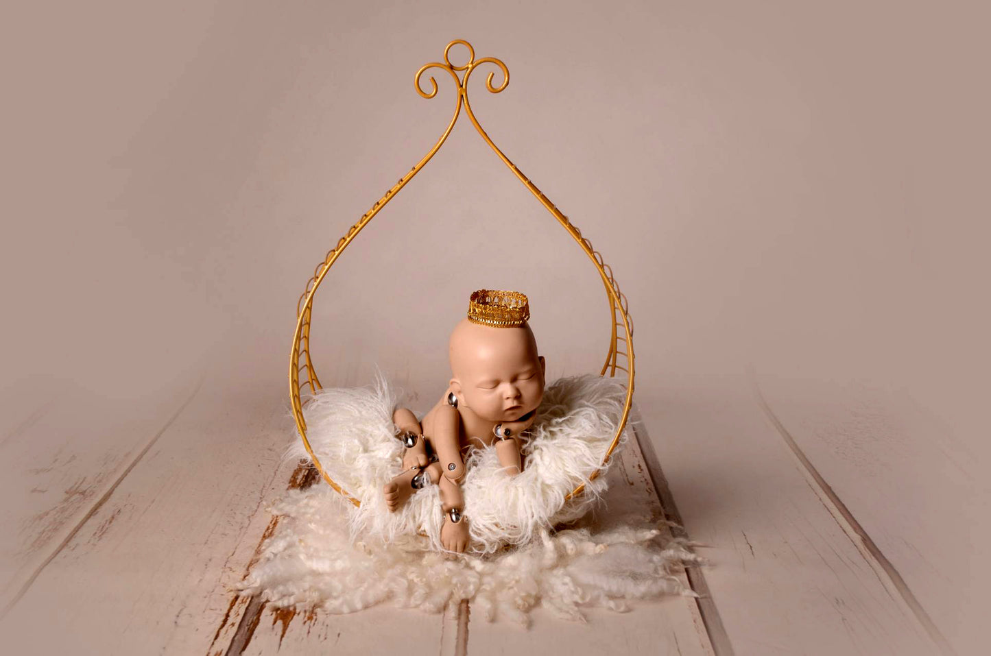 Vintage Bed - Hanging Drop - Gold-Newborn Photography Props