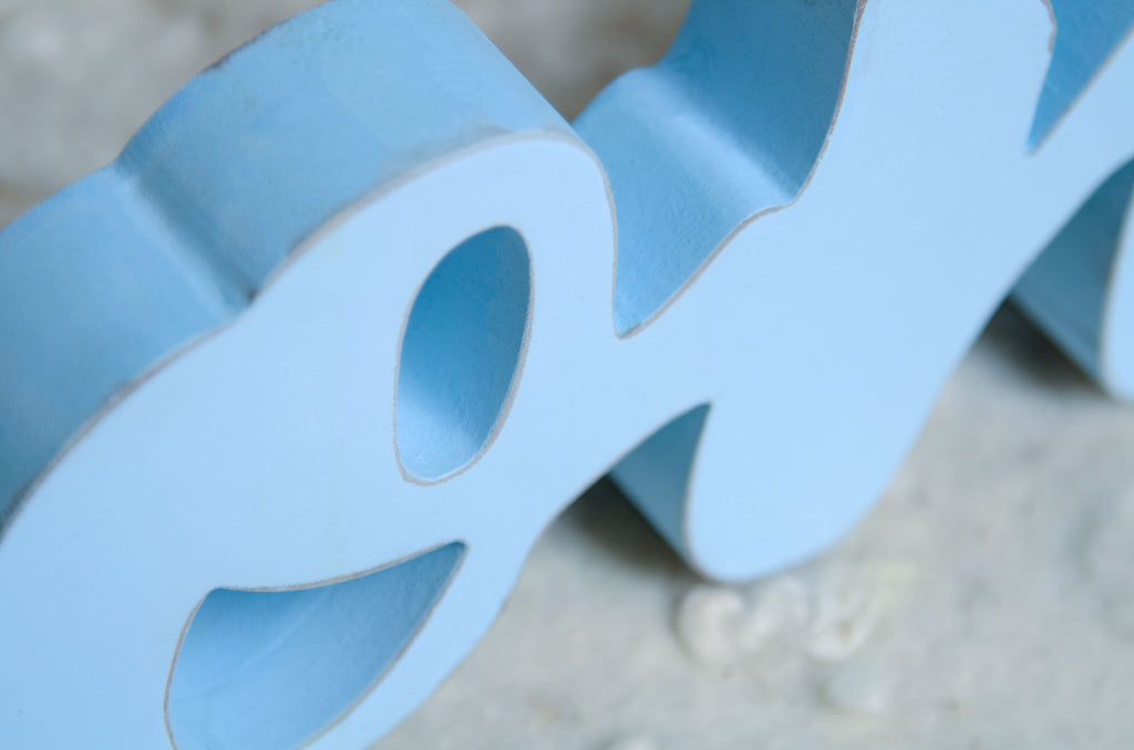 Wooden One - Script - Blue