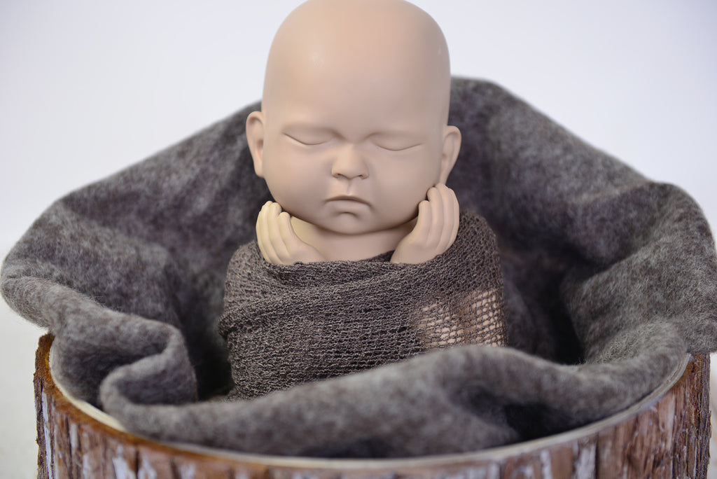 Wool Wrap - Dark Brown-Newborn Photography Props