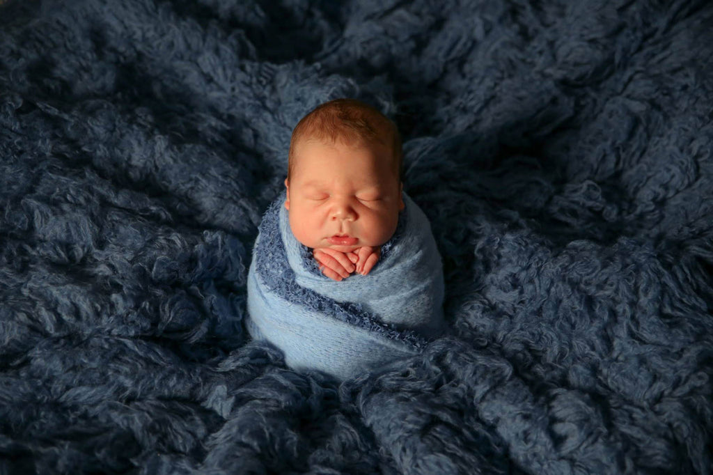 SET Fantasy Mohair Bonnet and Wrap - Blue