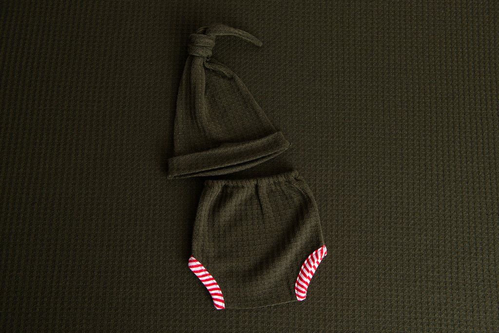 SET Christmas Elf - Perforated - Olive