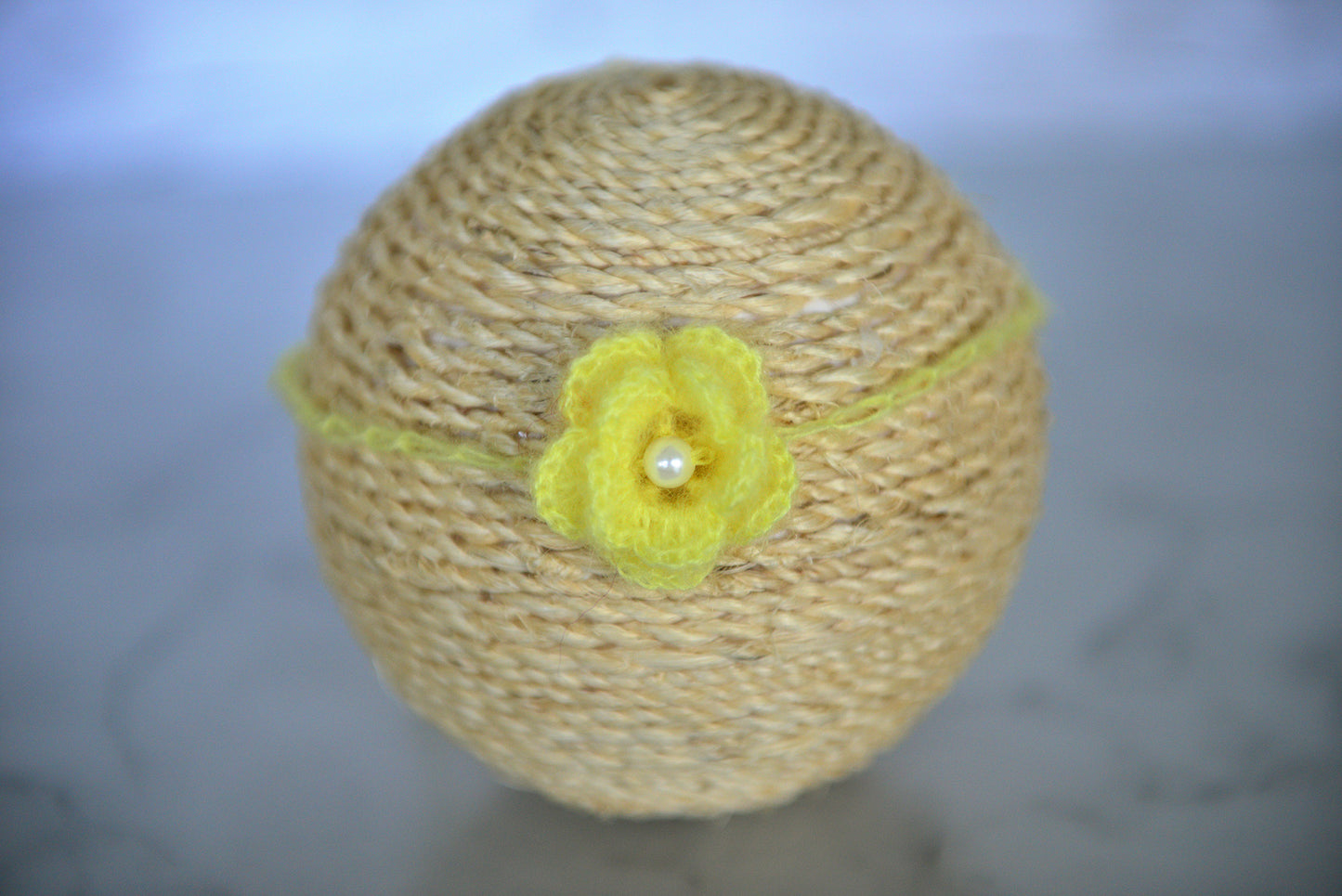 Mohair Flower Headband - Yellow