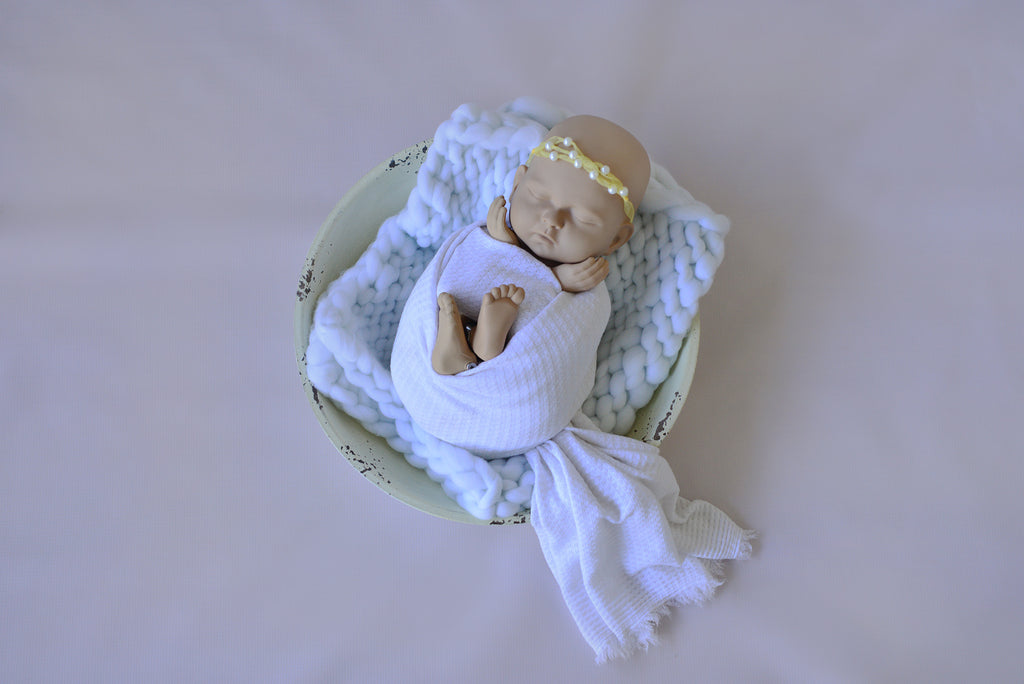 Beaded Ribbon Headband - Yellow